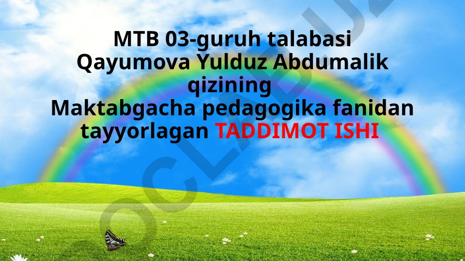 Maktabgacha yoshdagi bolalarning mehnat tarbiyasi