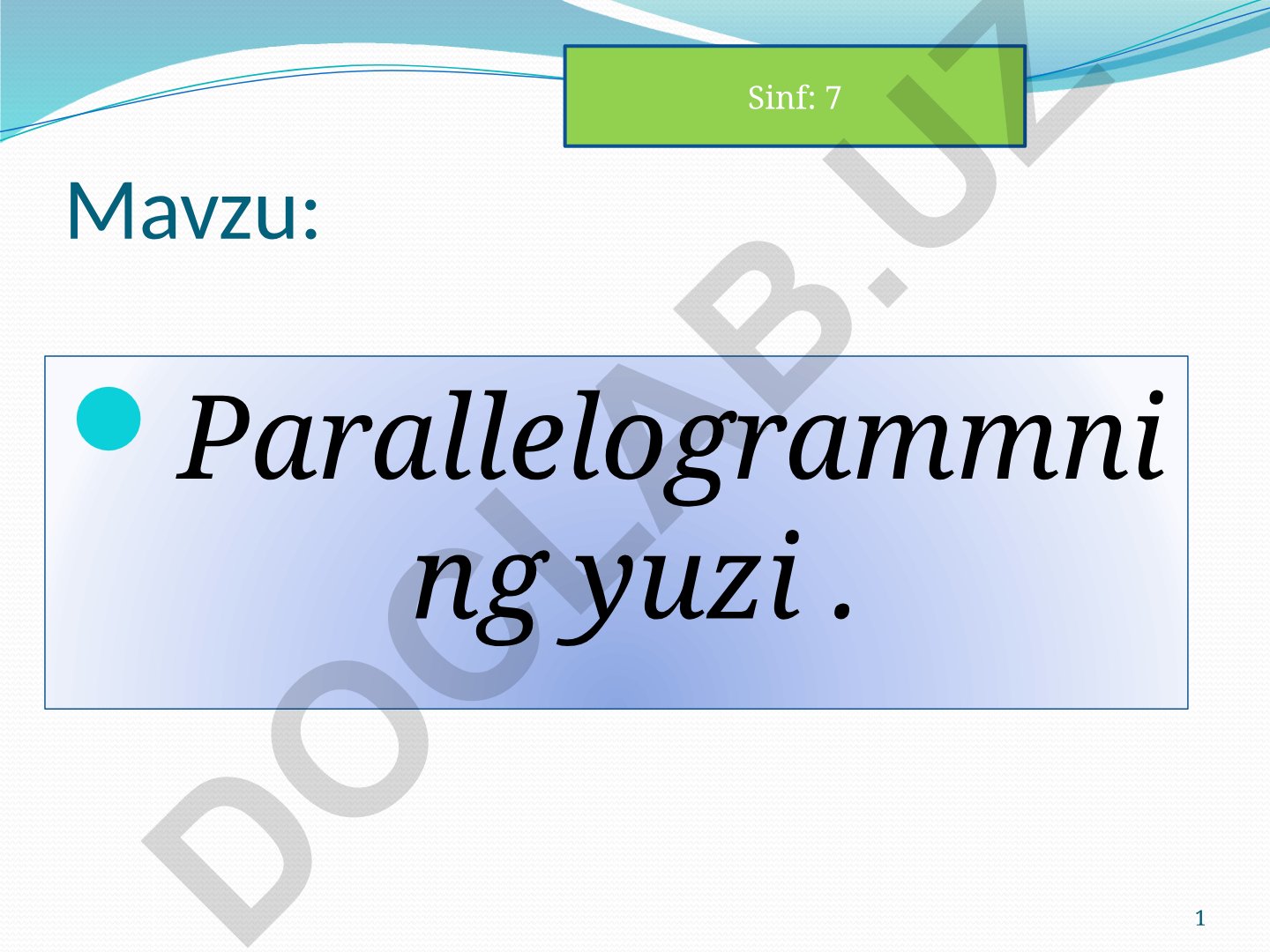 Parallelogrammning yuzi