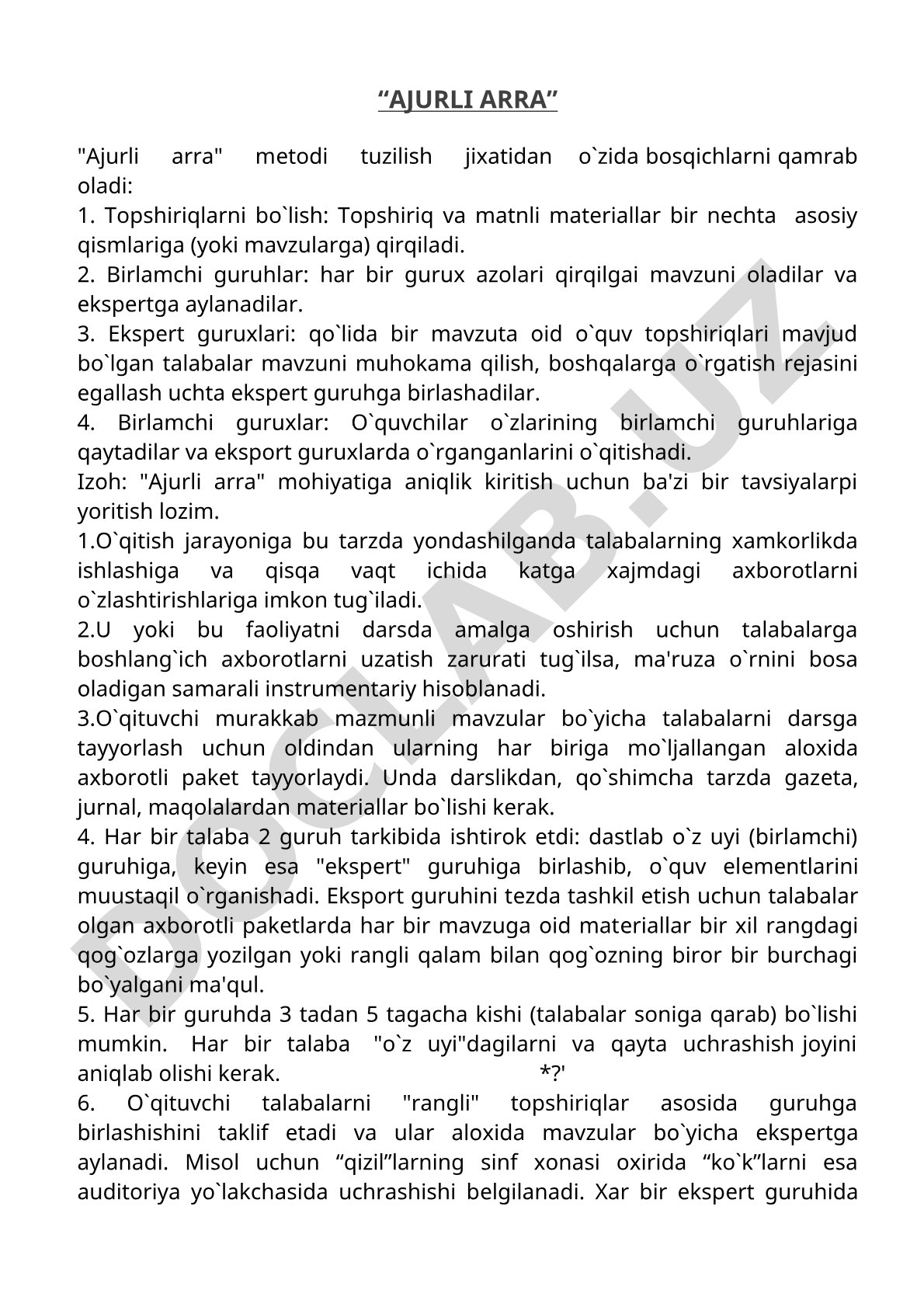 Ajurli arra metodi