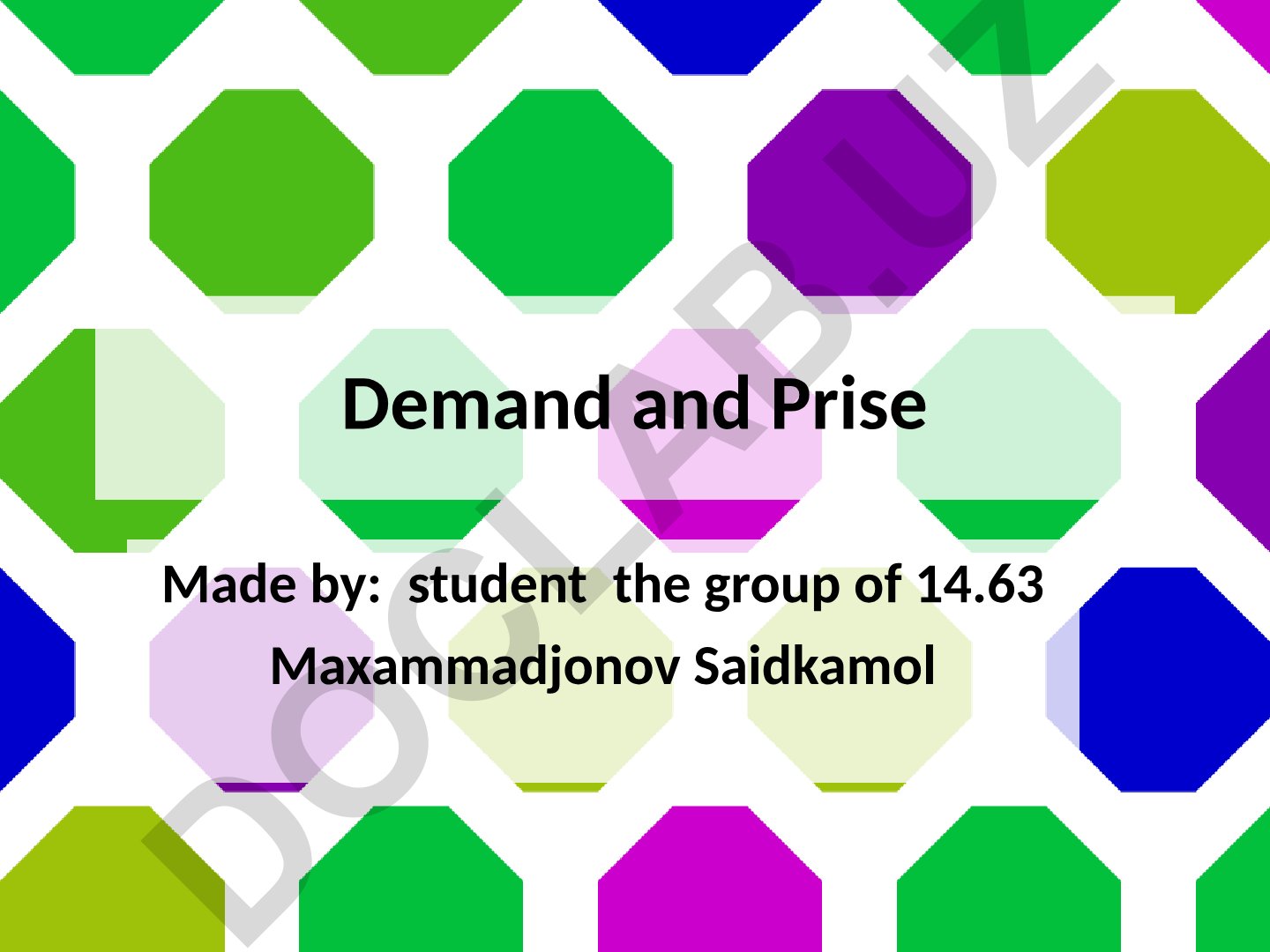 Demand and Price Theory in Economics