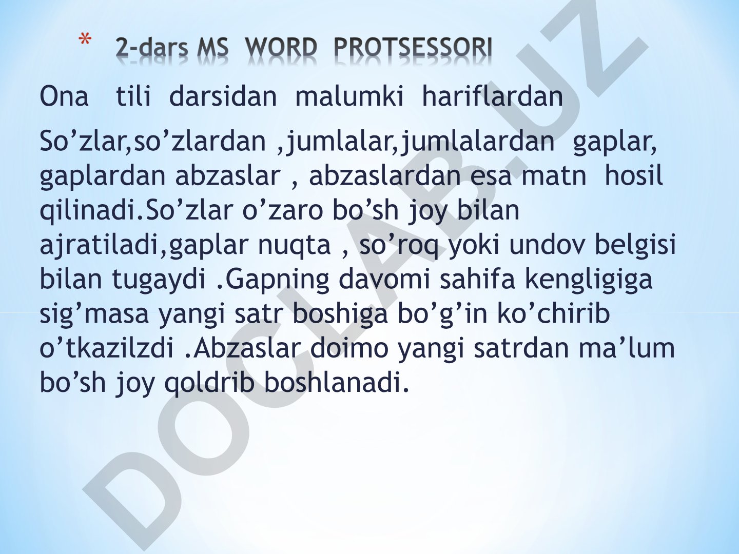 Matn protsessorlari va hujjat tayyorlash