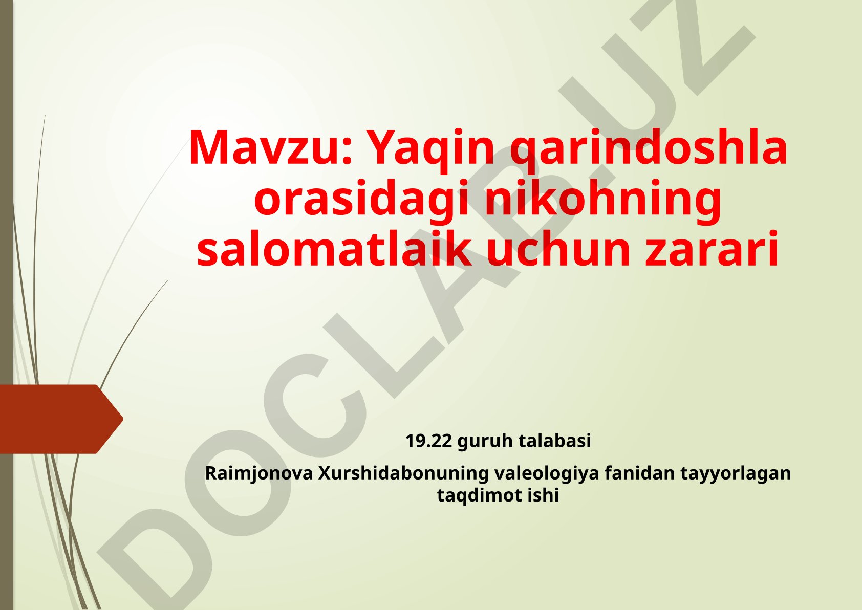 Yaqin qarindoshlar orasidagi nikohning salomatlik uchun zarari