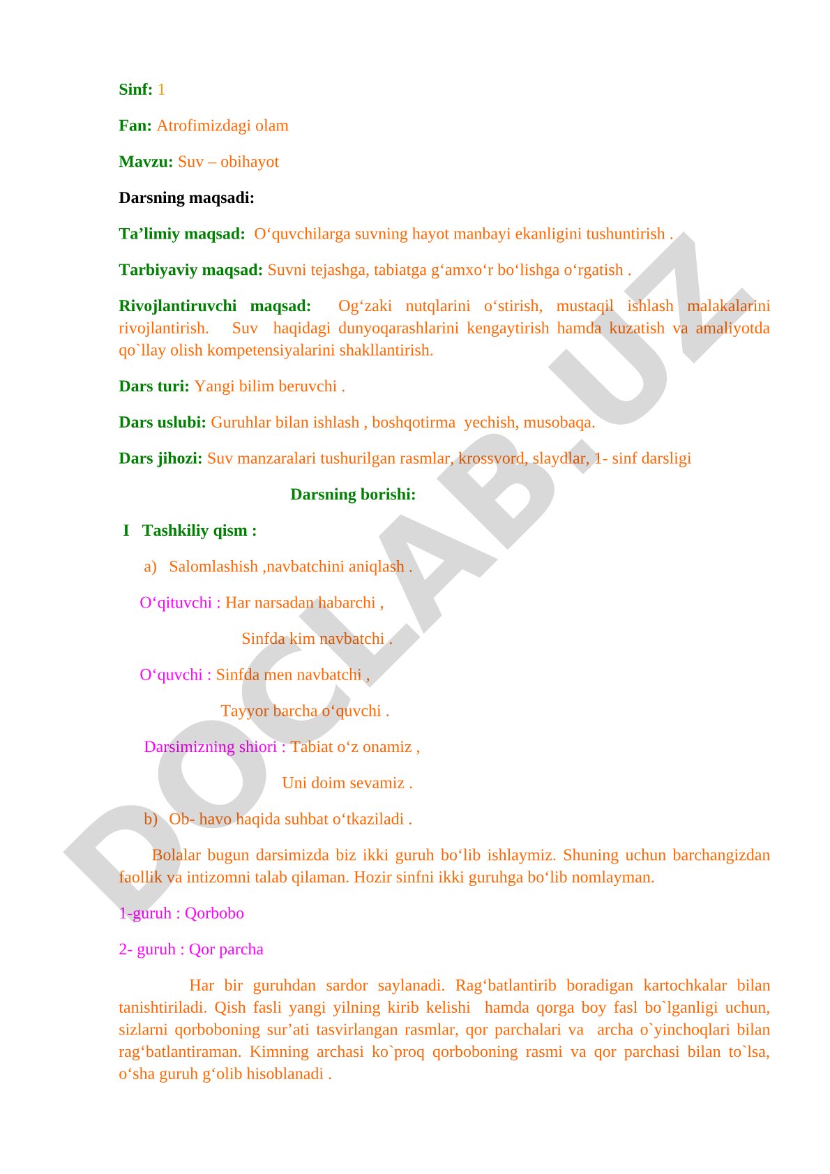 Suv – obihayot