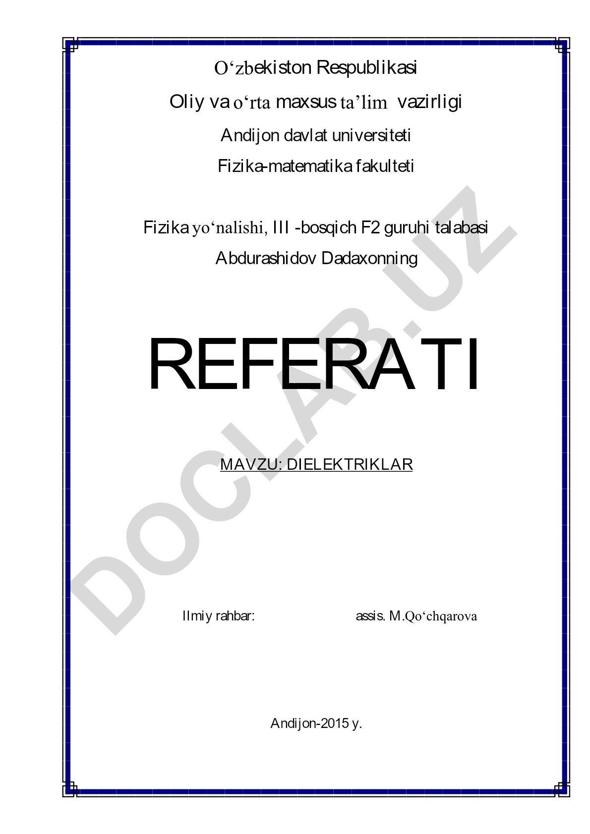 Dielektriklar