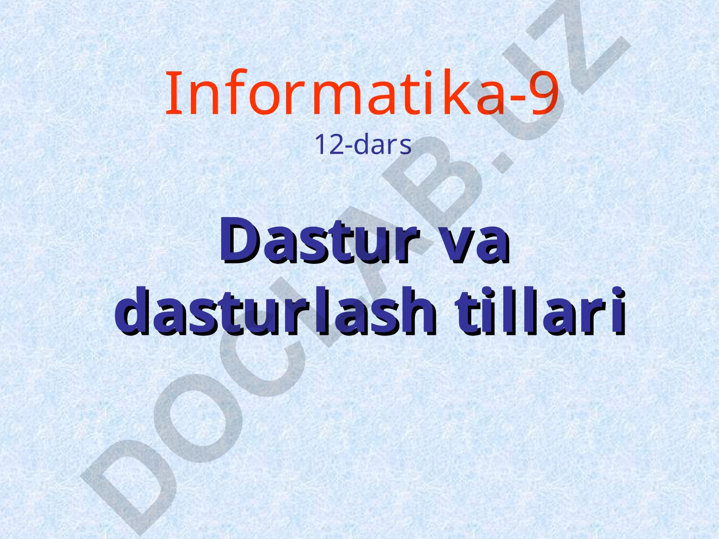 Dastur va dasturlash tillari