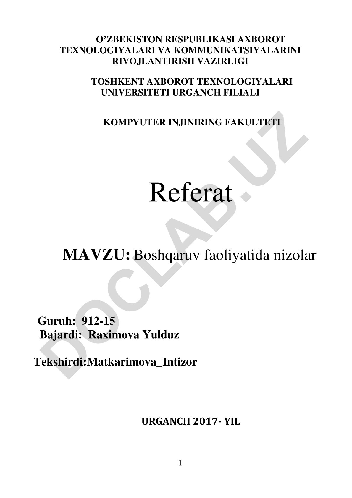 Boshqaruv faoliyatida nizolar
