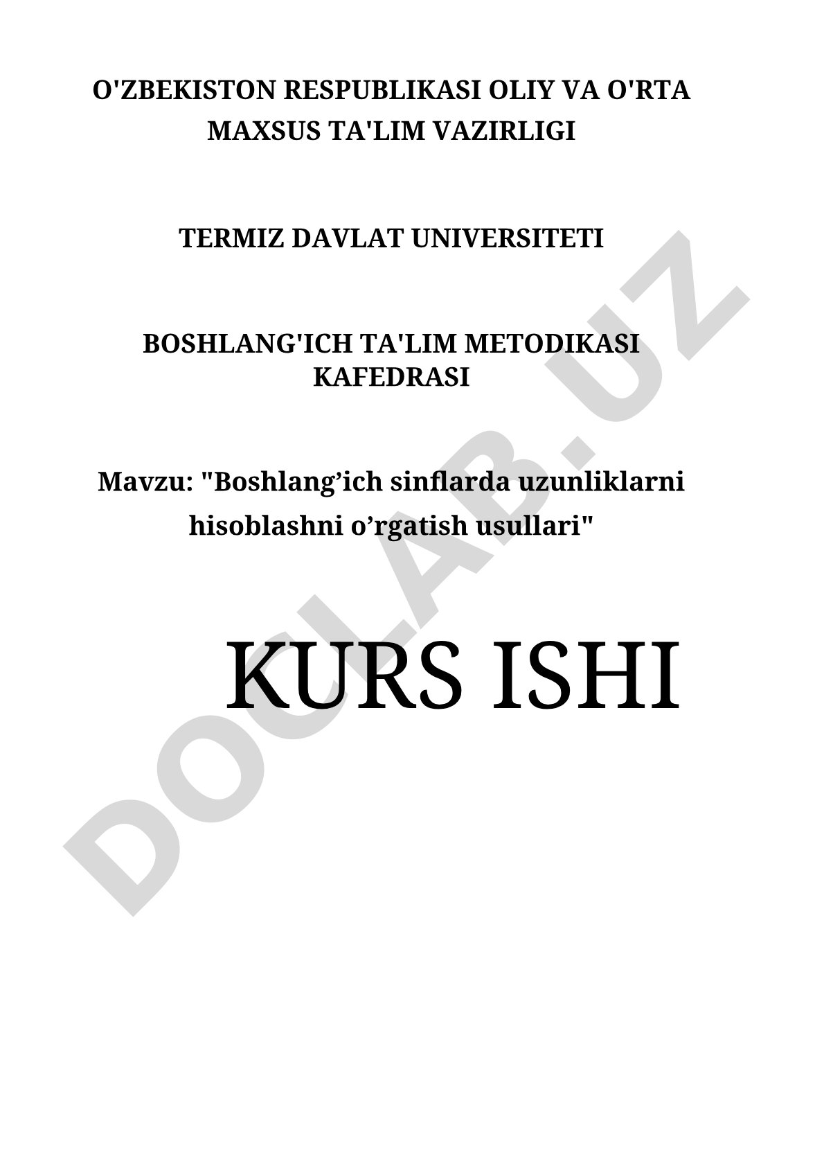 Boshlang’ich sinflarda uzunliklarni hisoblashni o’rgatish usullari