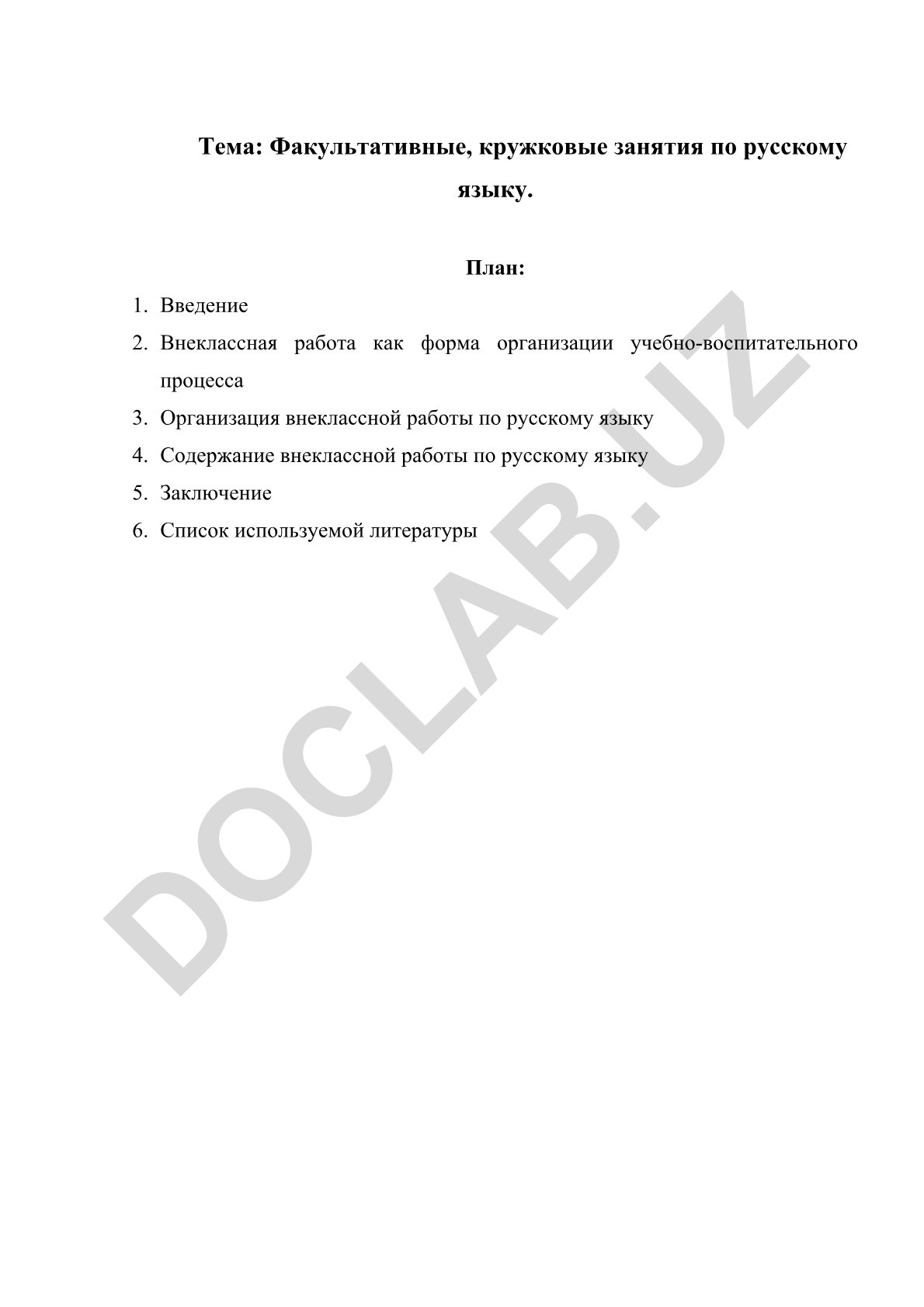 Факультативные, кружковые занятия по русскому языку