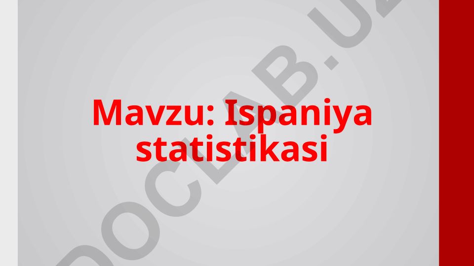 Ispaniya statistikasi