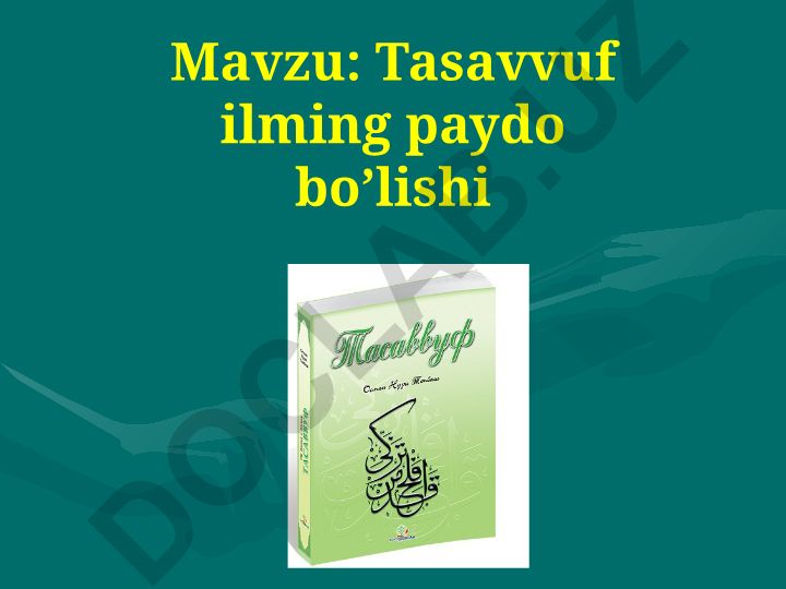 Tasavvuf ilming paydo boʼlishi