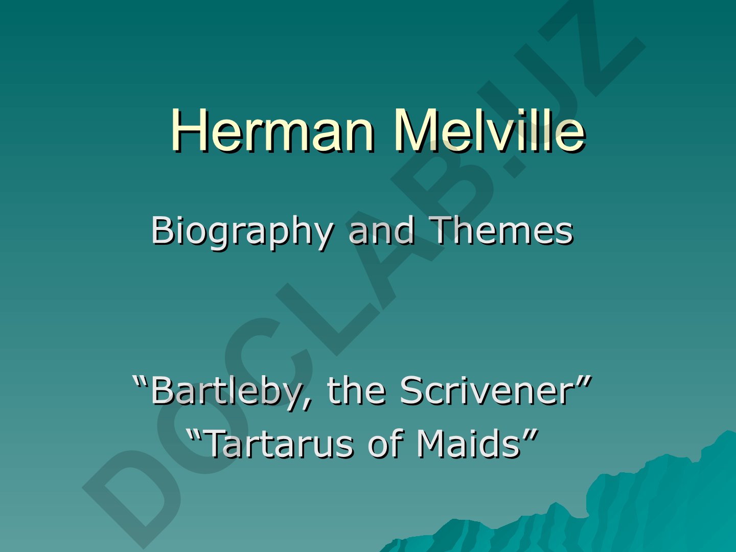 Herman Melville hayoti va asarlari mavzusida taqdimot
