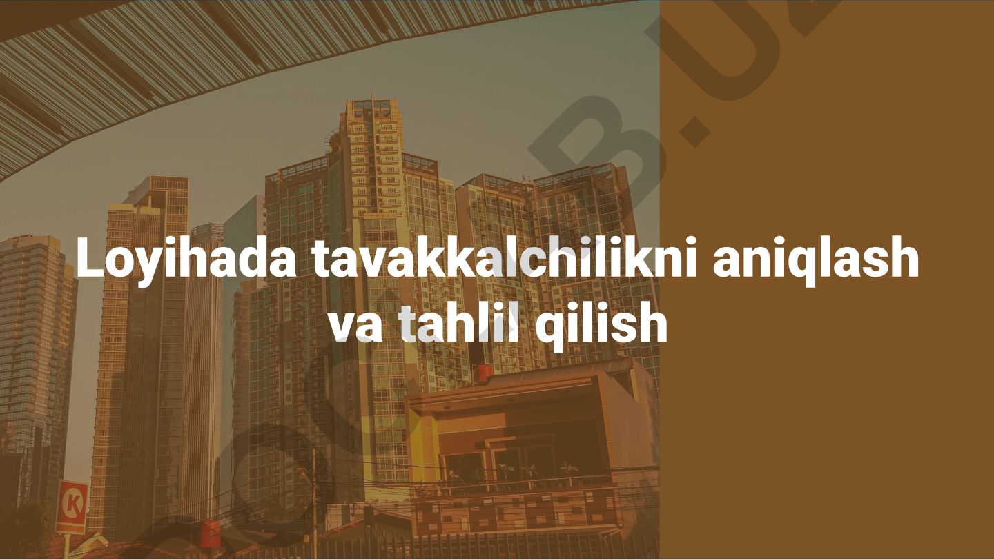 Loyihada tavakkalchilikni aniqlash va tahlil qilish