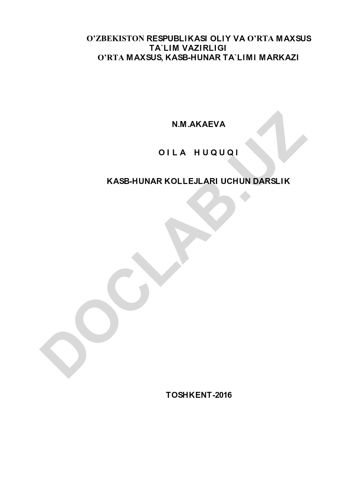 Oila huquqi darsligi