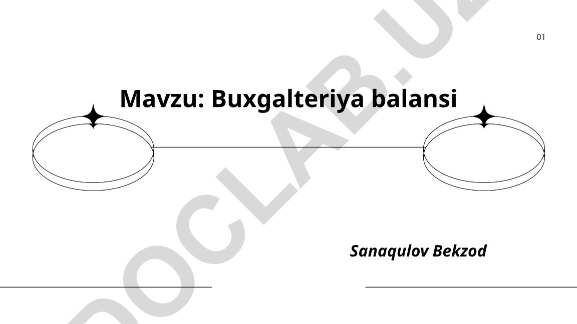 Buxgalteriya balansi tushunchasi va turlari