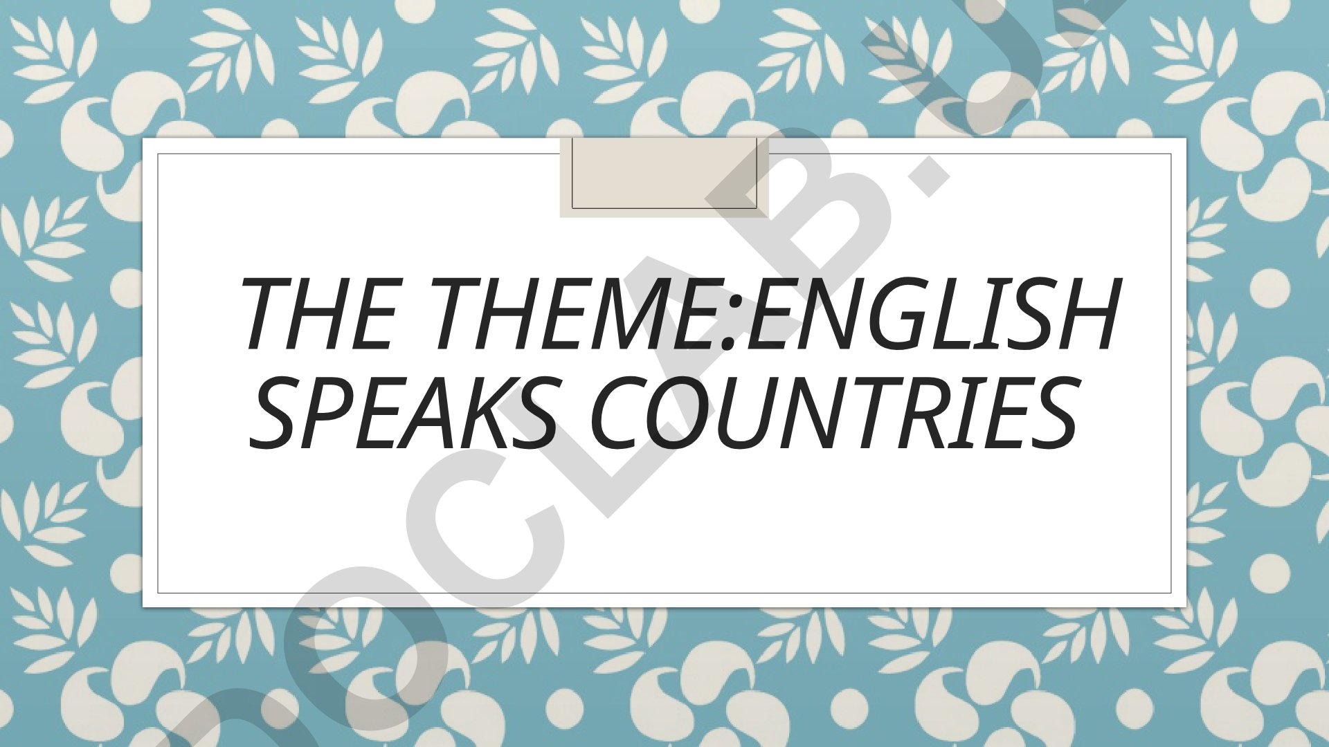 English speaks countries