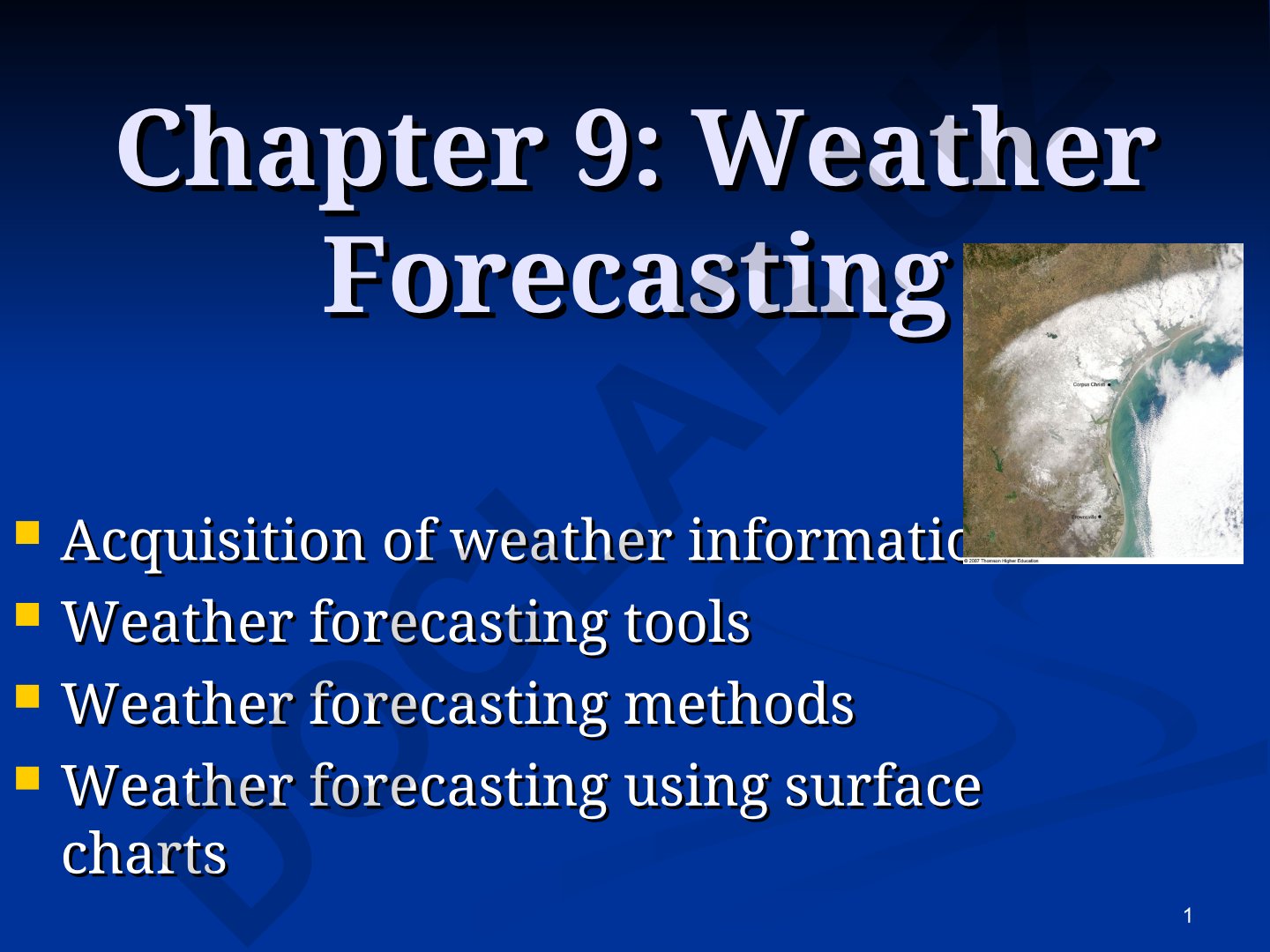 Chapter 9: Weather Forecasting
