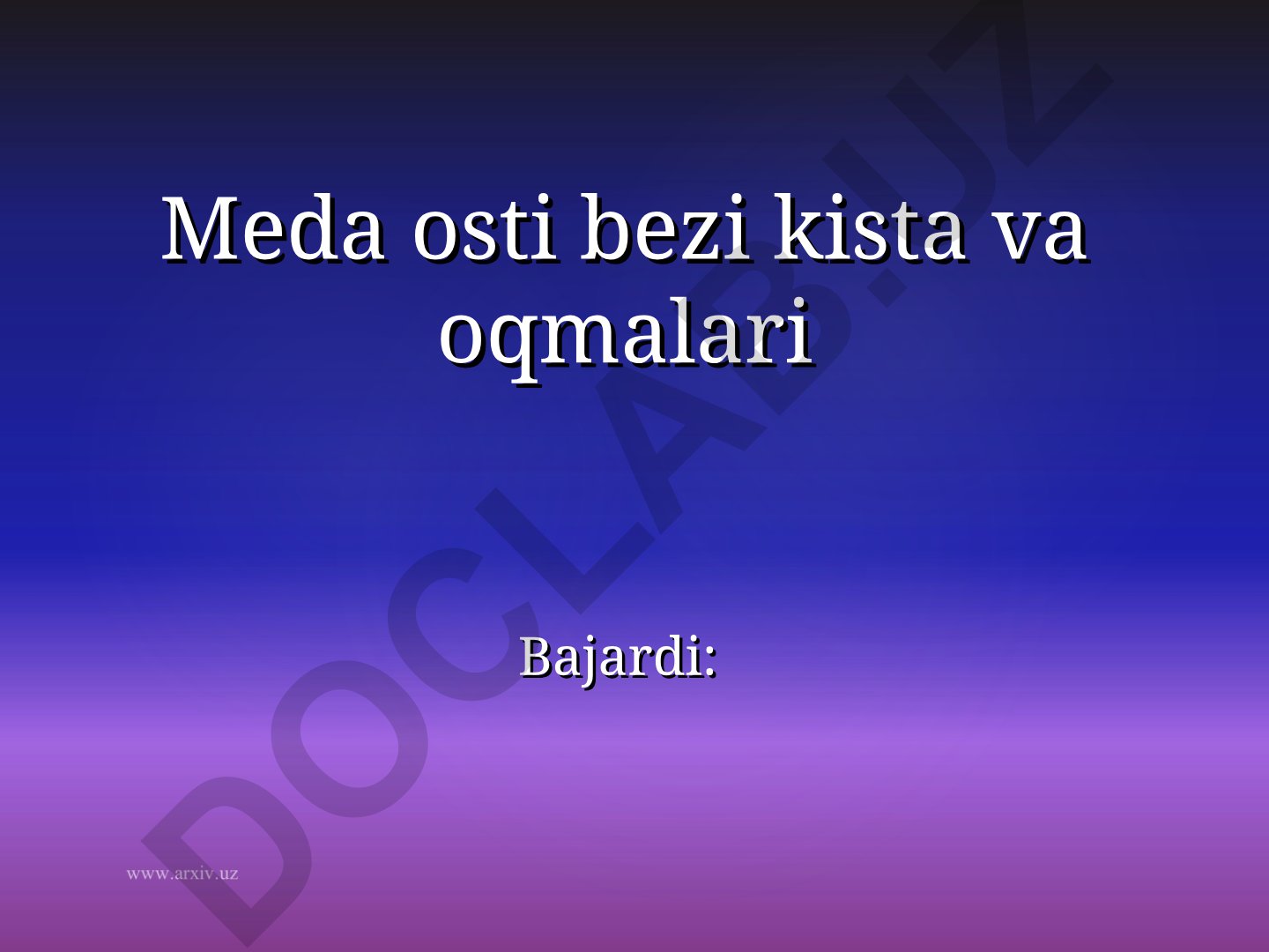 Me'da osti bezi kistalari va ularning turlari