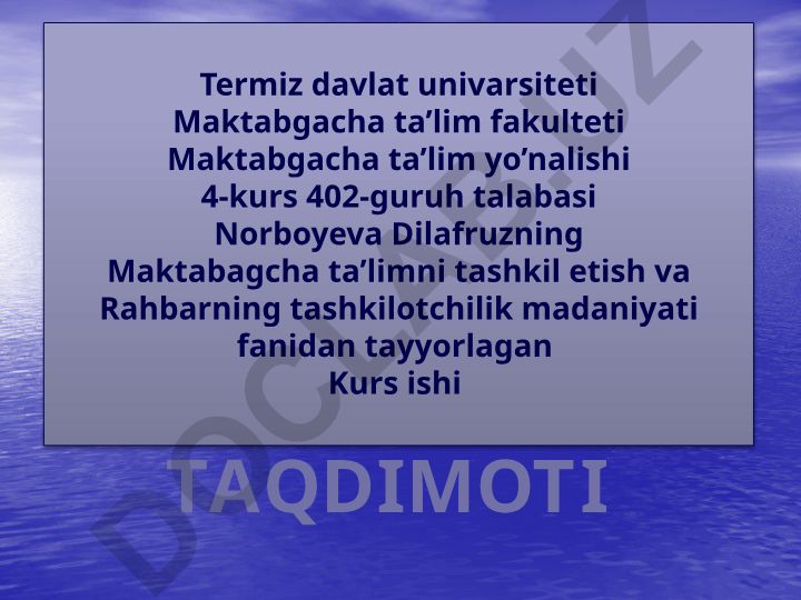 Maktabgacha ta’lim tashkilotlari ustidan rahbarlik qilishning yaxshi formalarini aniqlash va targ’ib qilish