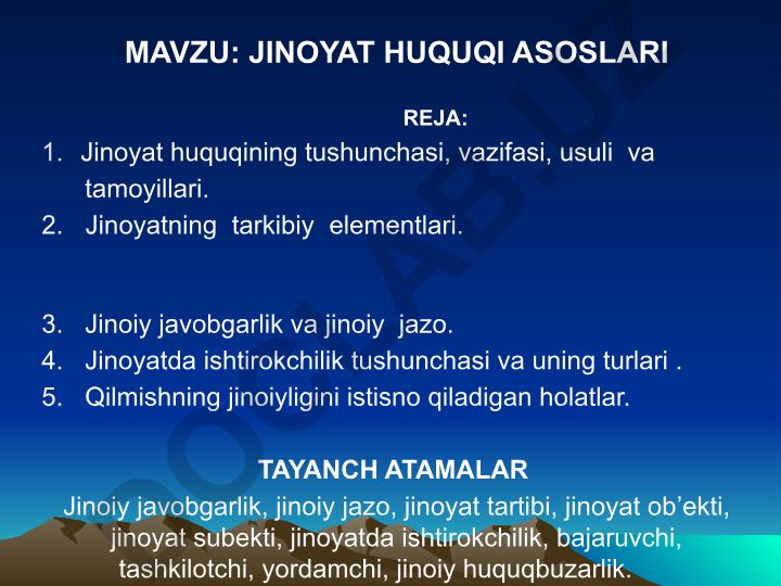 Jinoyat huquqi asoslari