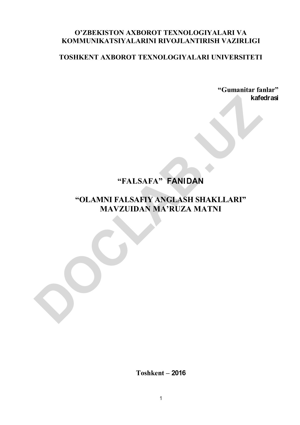 Olamni falsafiy anglash shakllari