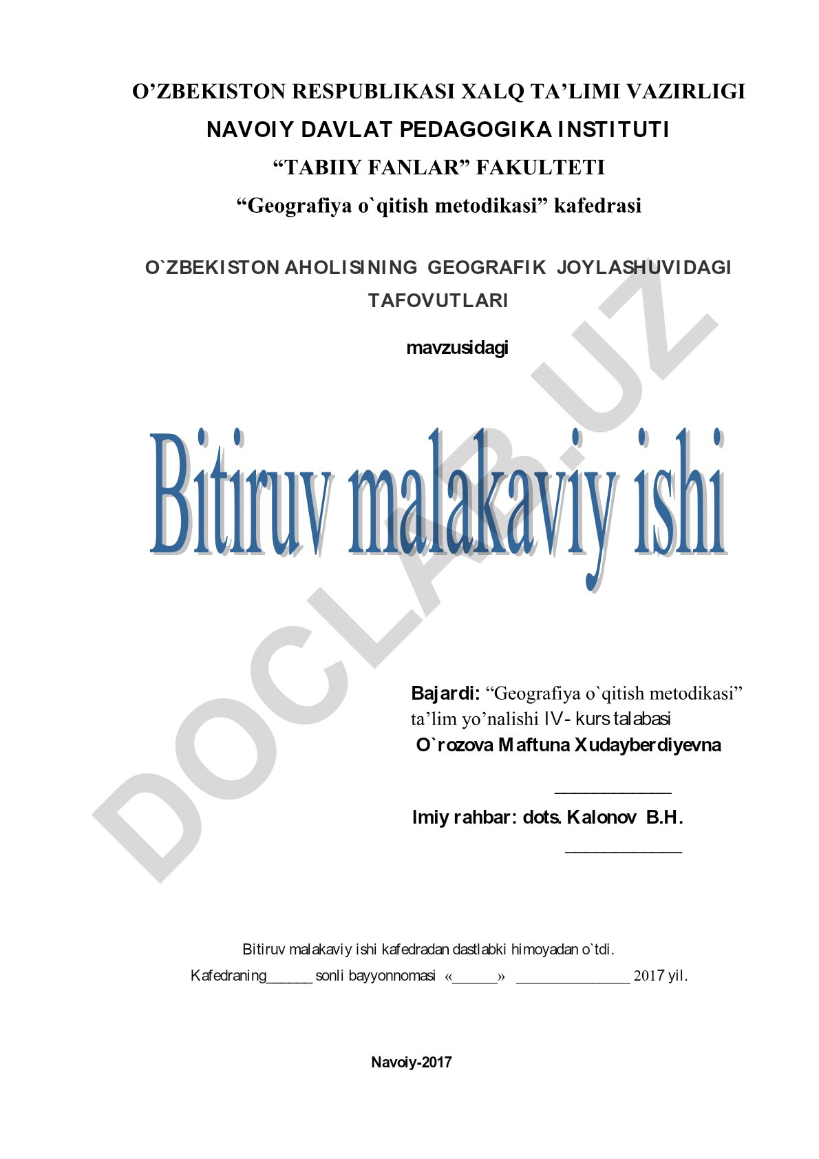 O'zbekiston aholisining geografik joylashuvidagi tafovutlari
