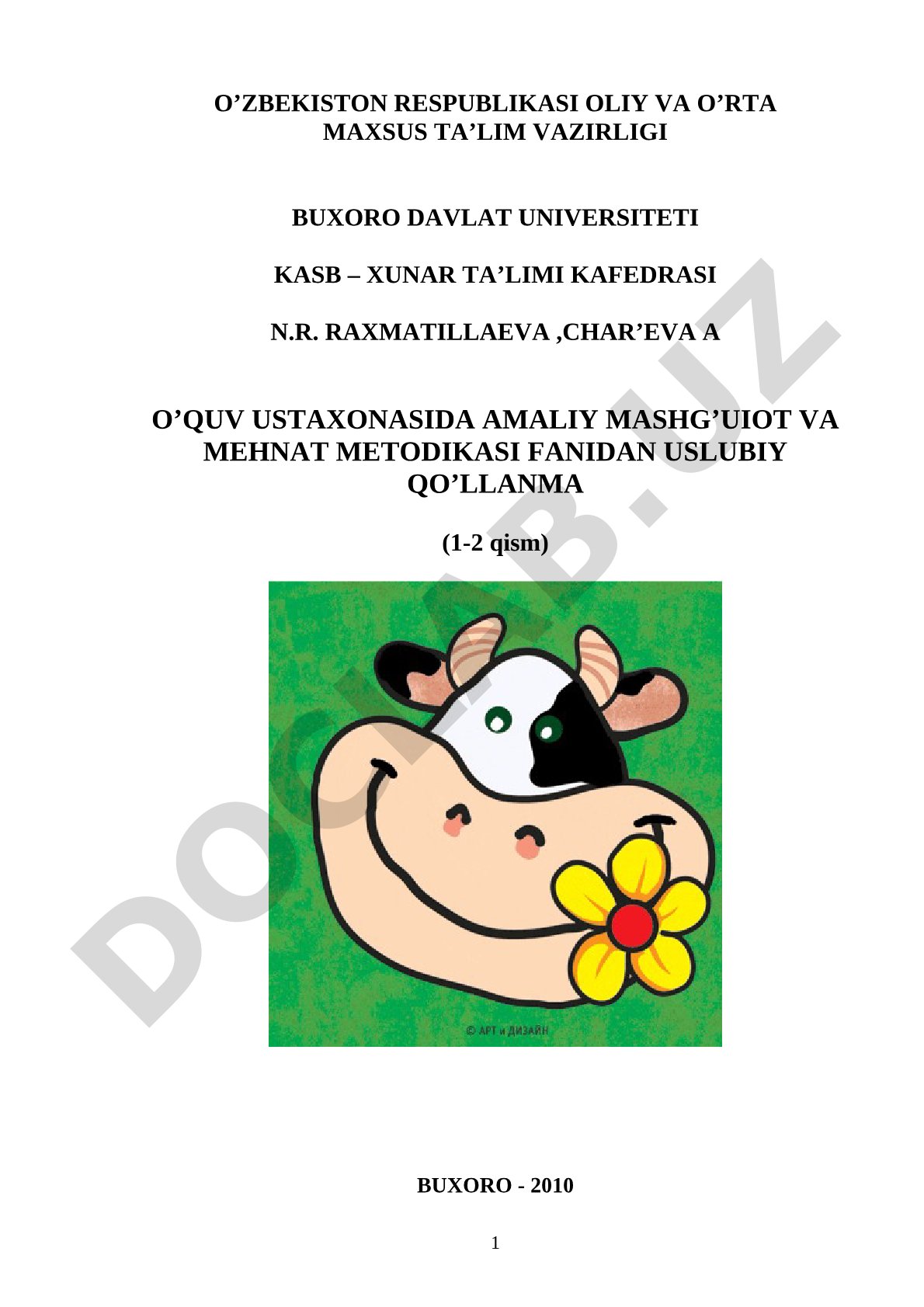 O'quv ustaxonasida amaliy mashg'ulot va mehnat metodikasi fanidan uslubiy qo'llanma