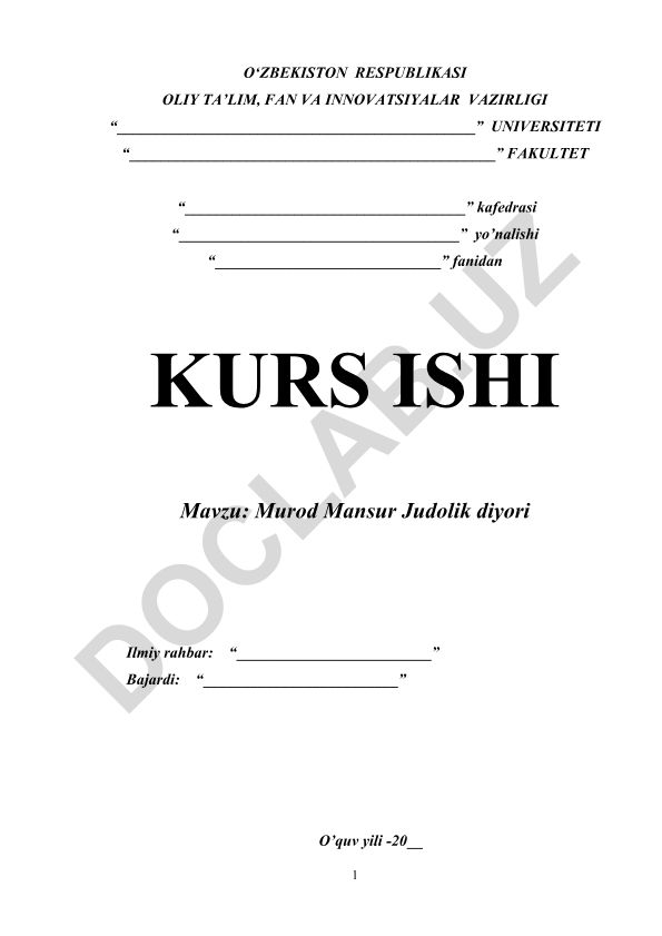 Murod Mansur Judolik diyori