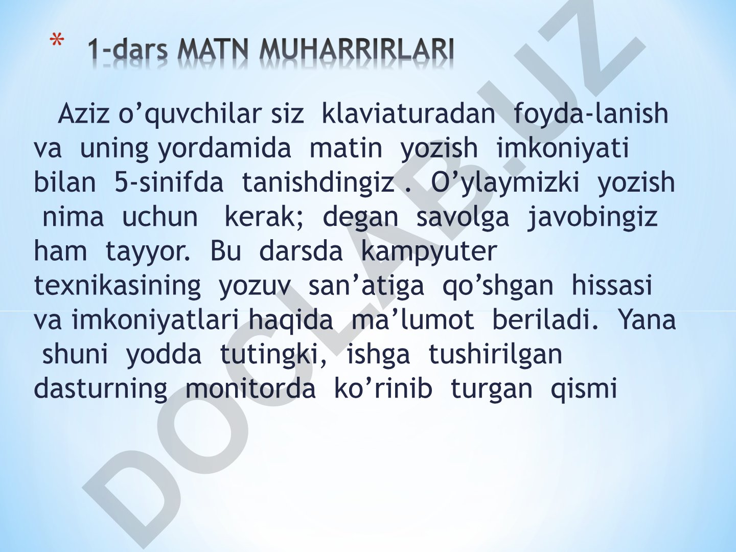 Yozuv san'ati va kompyuter texnikasining yozishga qo'shgan hissasi