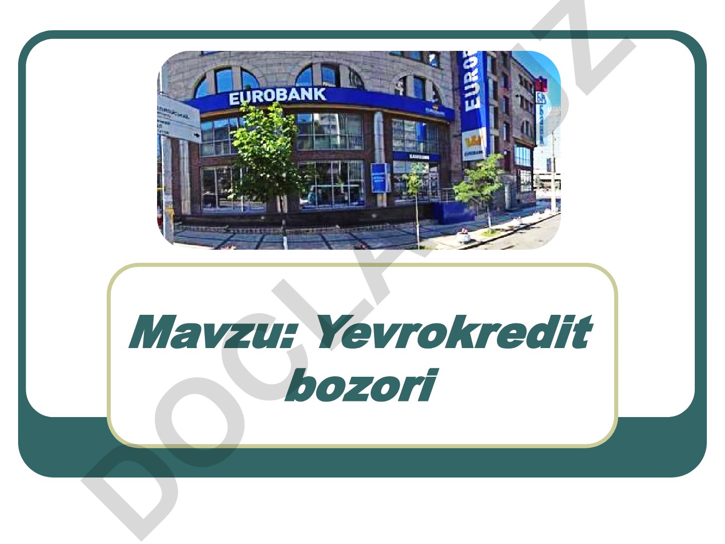 Yevrokredit bozori