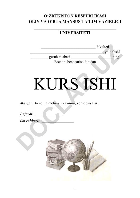 Brending mohiyati va uning konsepsiyalari
