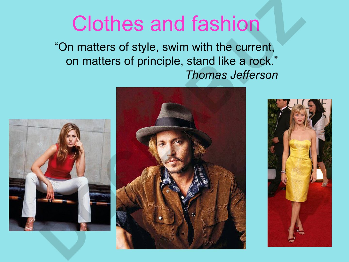 Clothes and fashion vocabulary presentation
