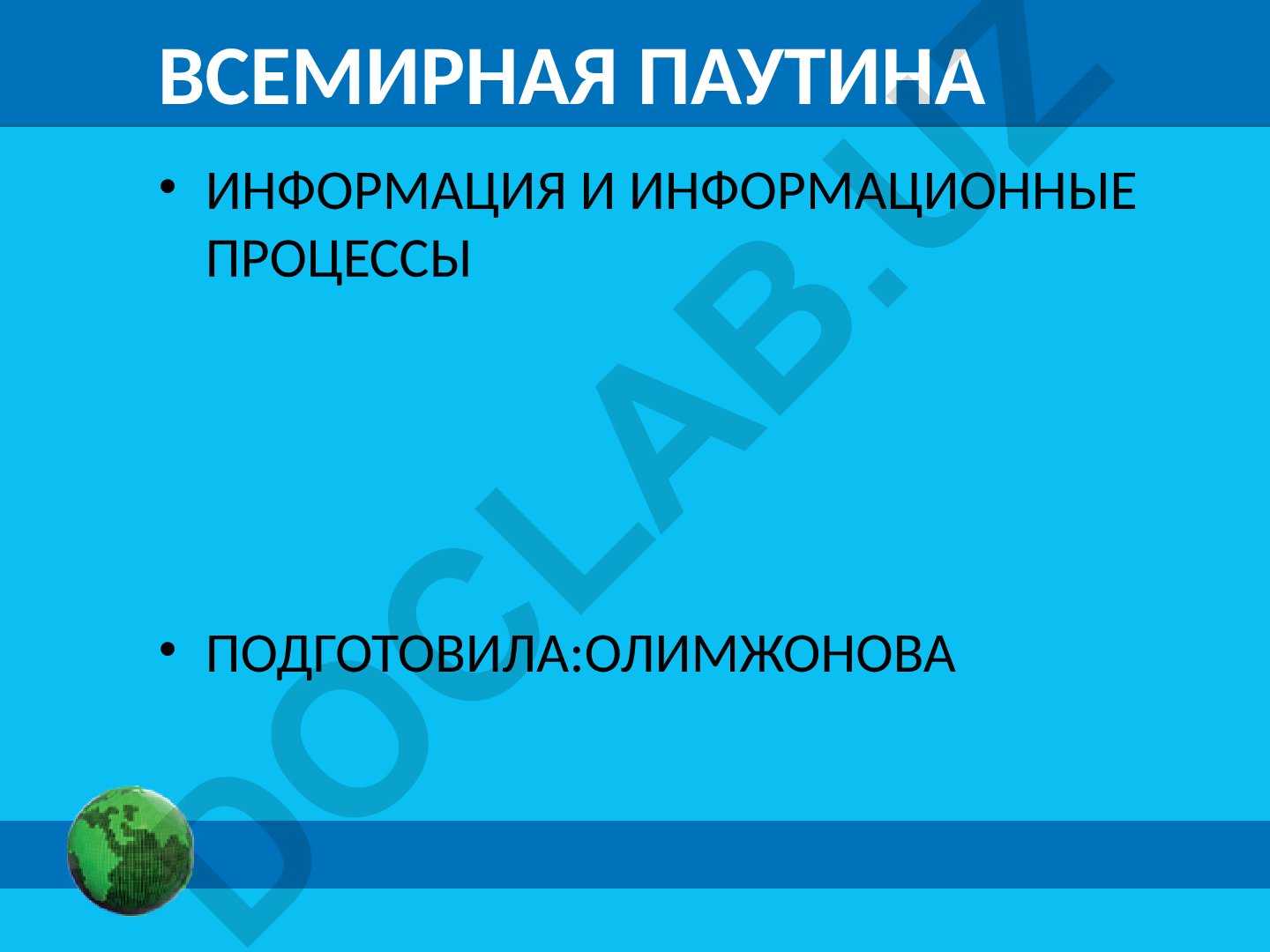 Всемирная паутина и информационные процессы