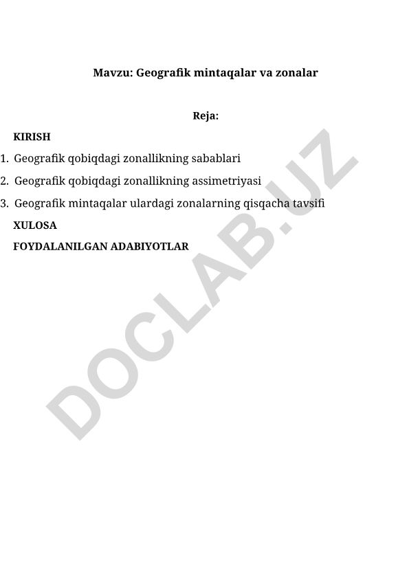 Geografik mintaqalar va zonalar