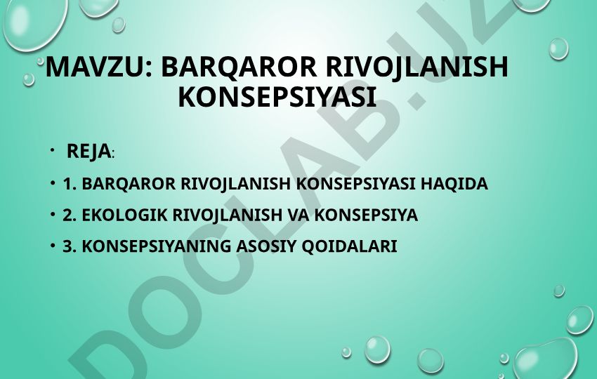 Barqaror rivojlanish konsepsiyasi