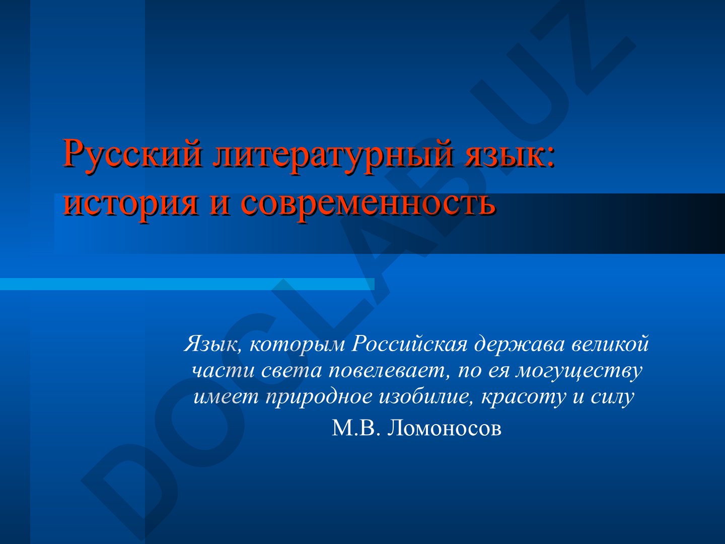 Русский литературный язык: история и современность