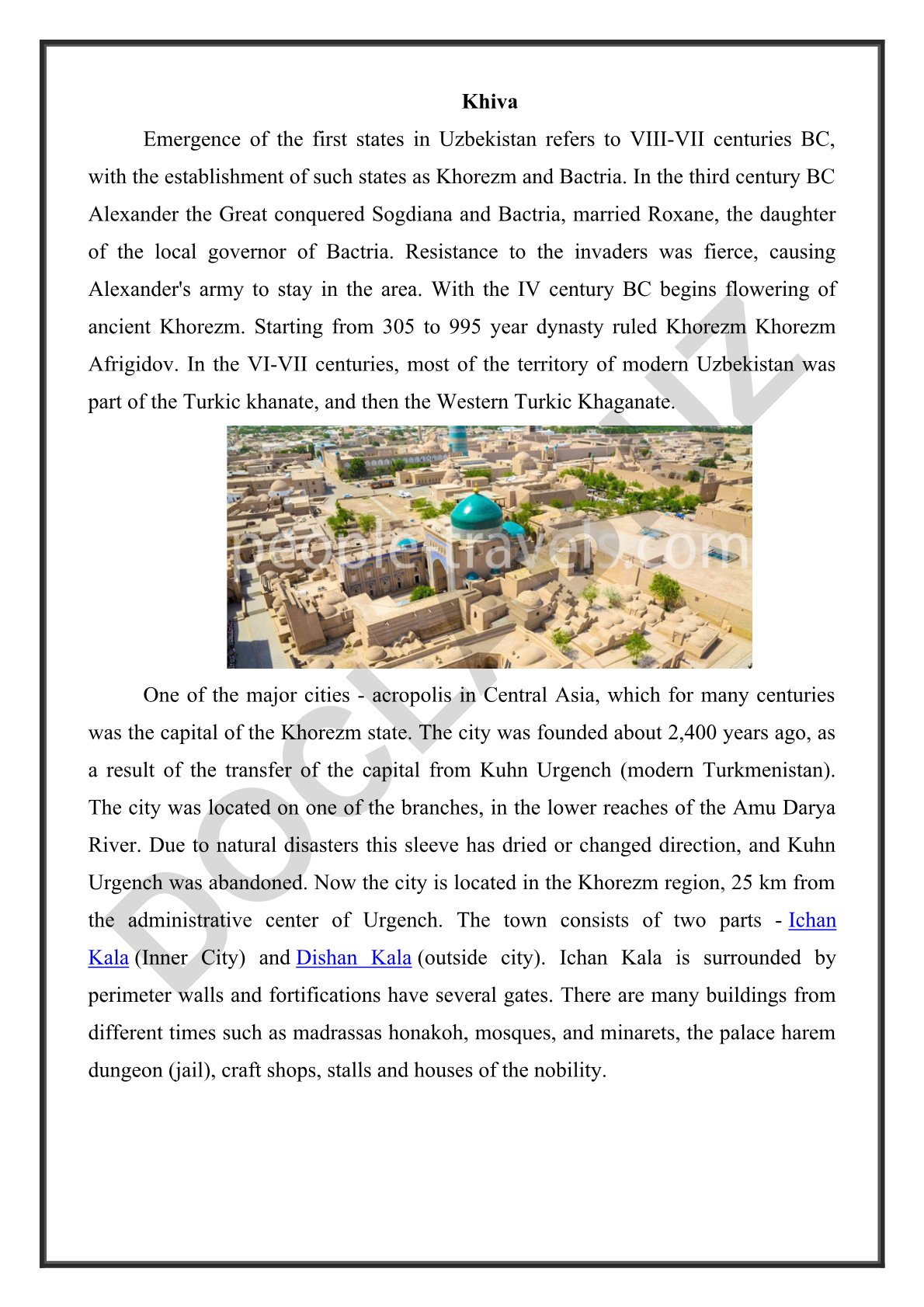 Khiva and the historical states of Uzbekistan