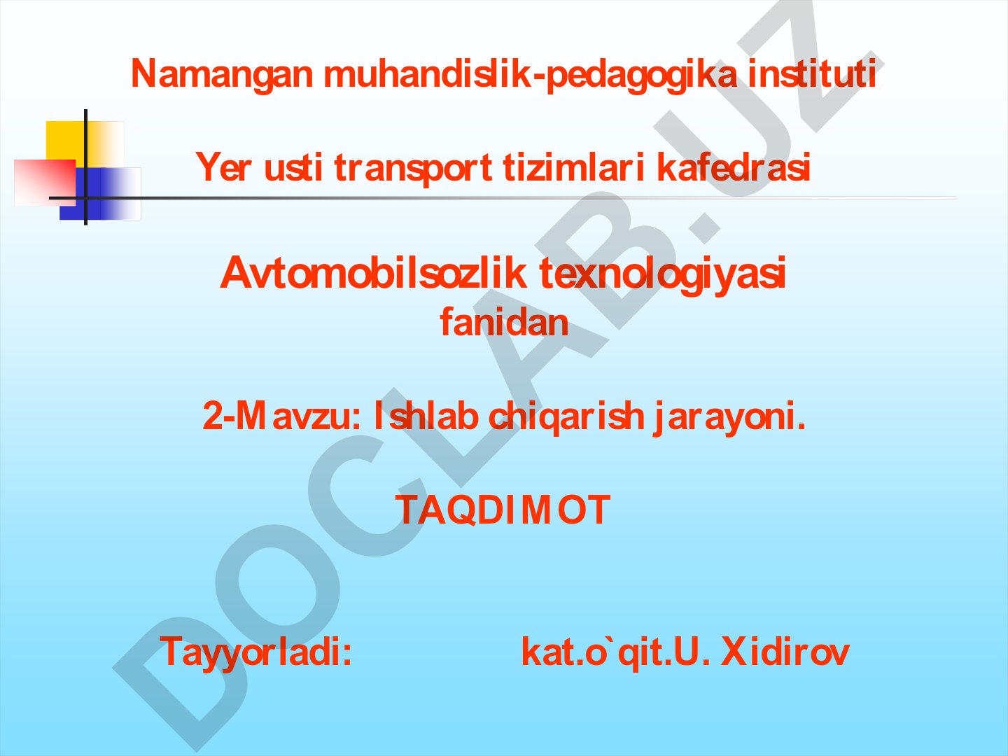 Ishlab chiqarish jarayoni