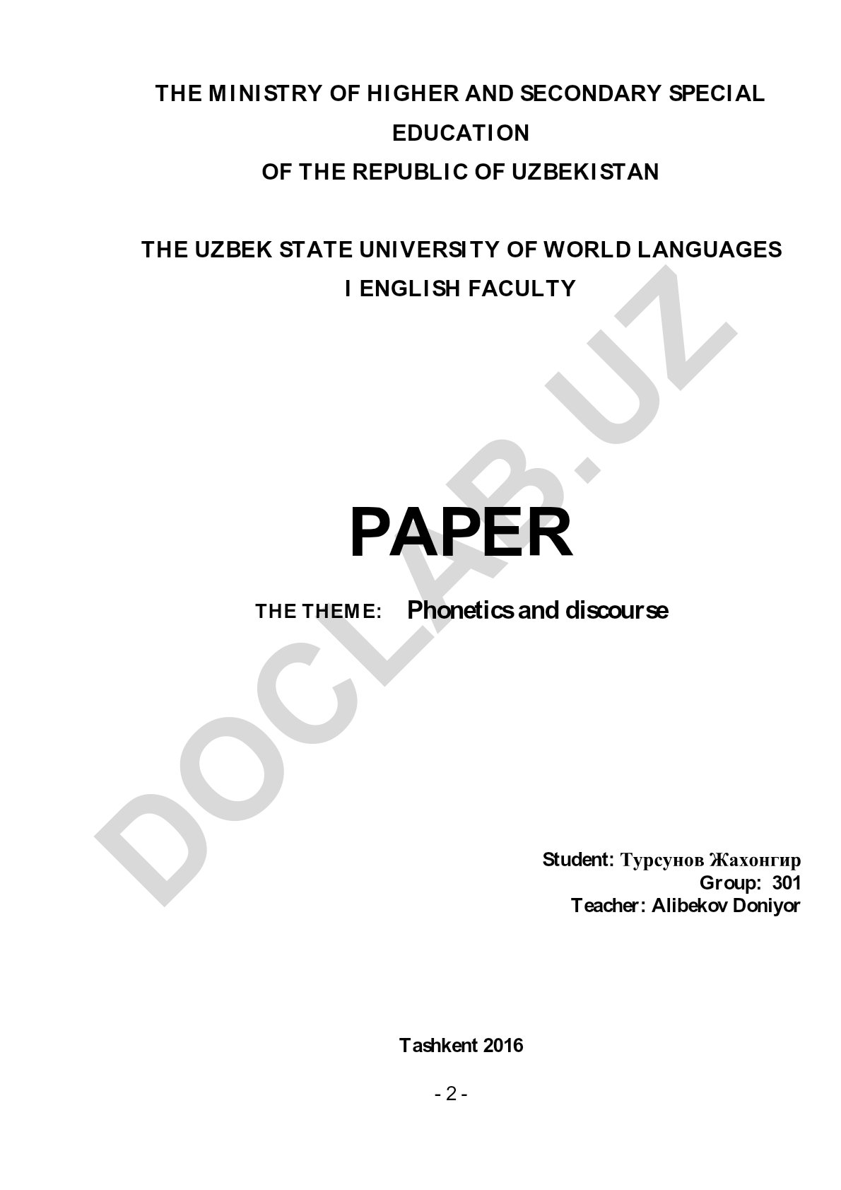 Phonetics and discourse