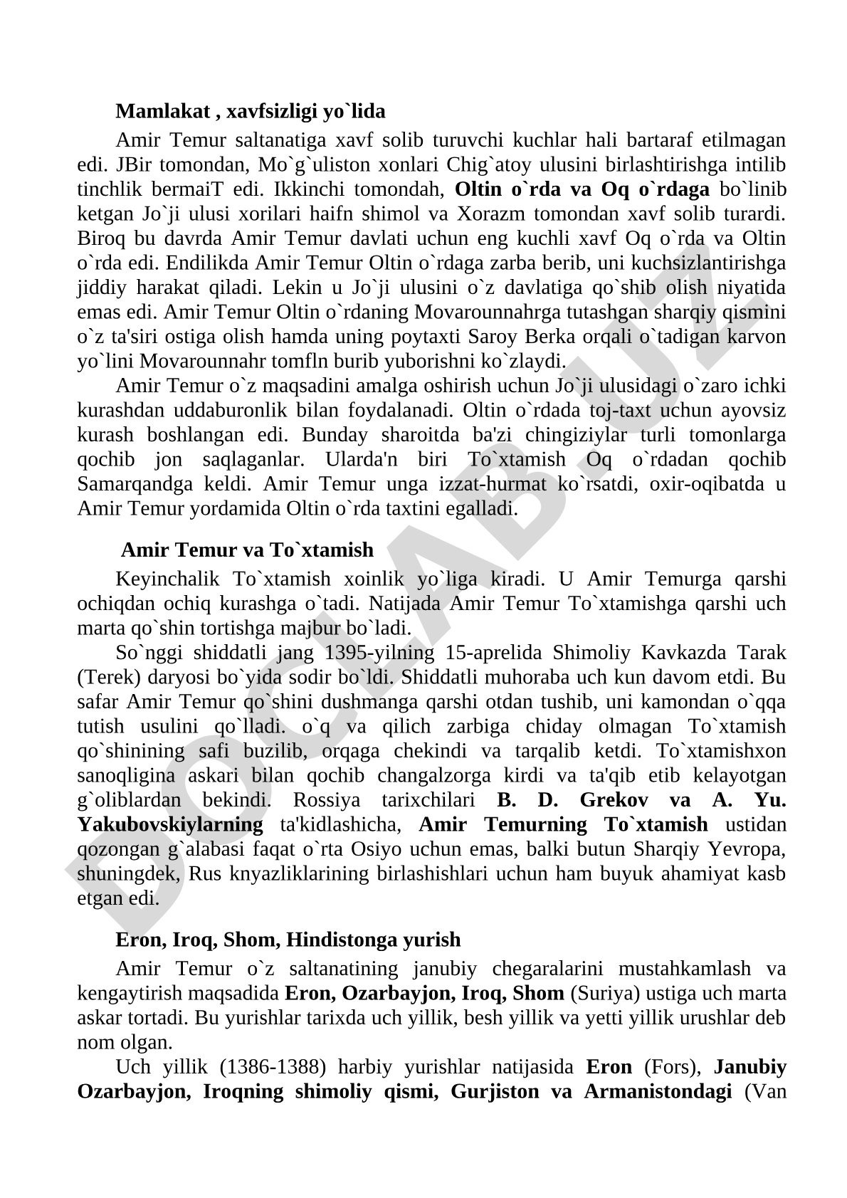 Amir Temur va Oltin O'rda munosabatlari