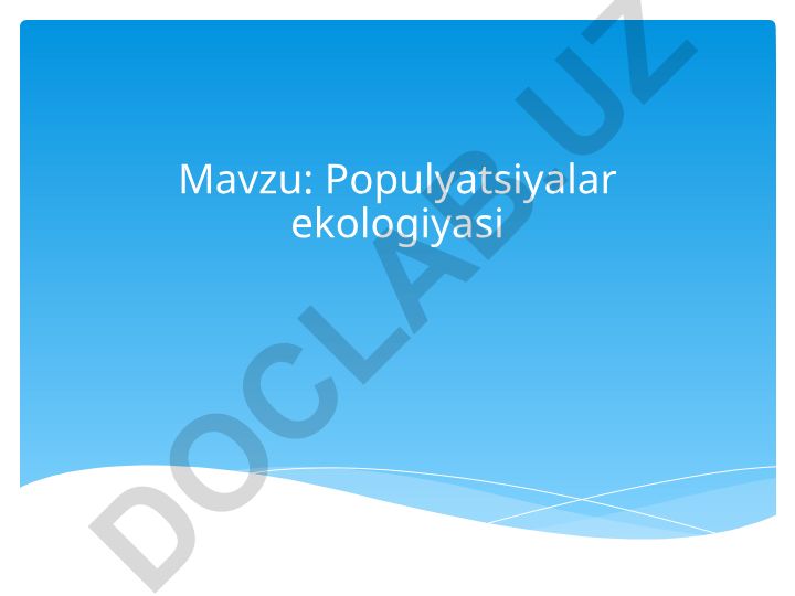Populyatsiyalar ekologiyasi Biogenez boskichi