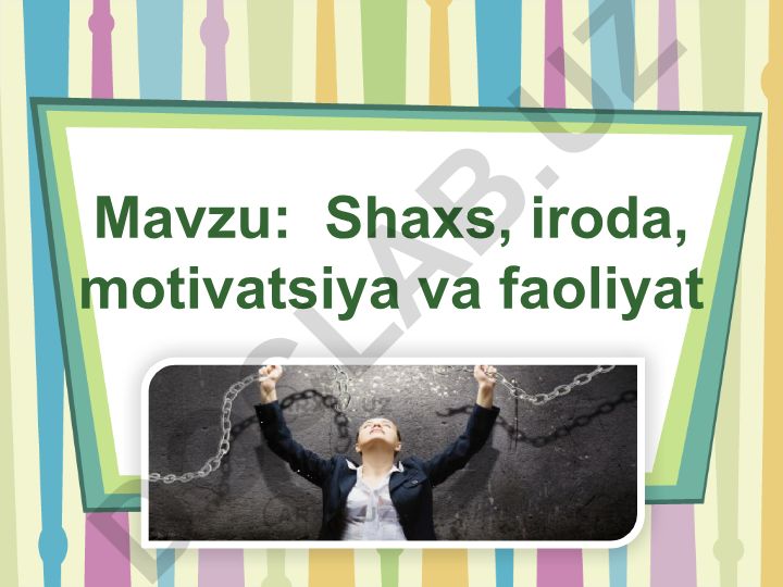 Shaxs, iroda, motivatsiya va faoliyat