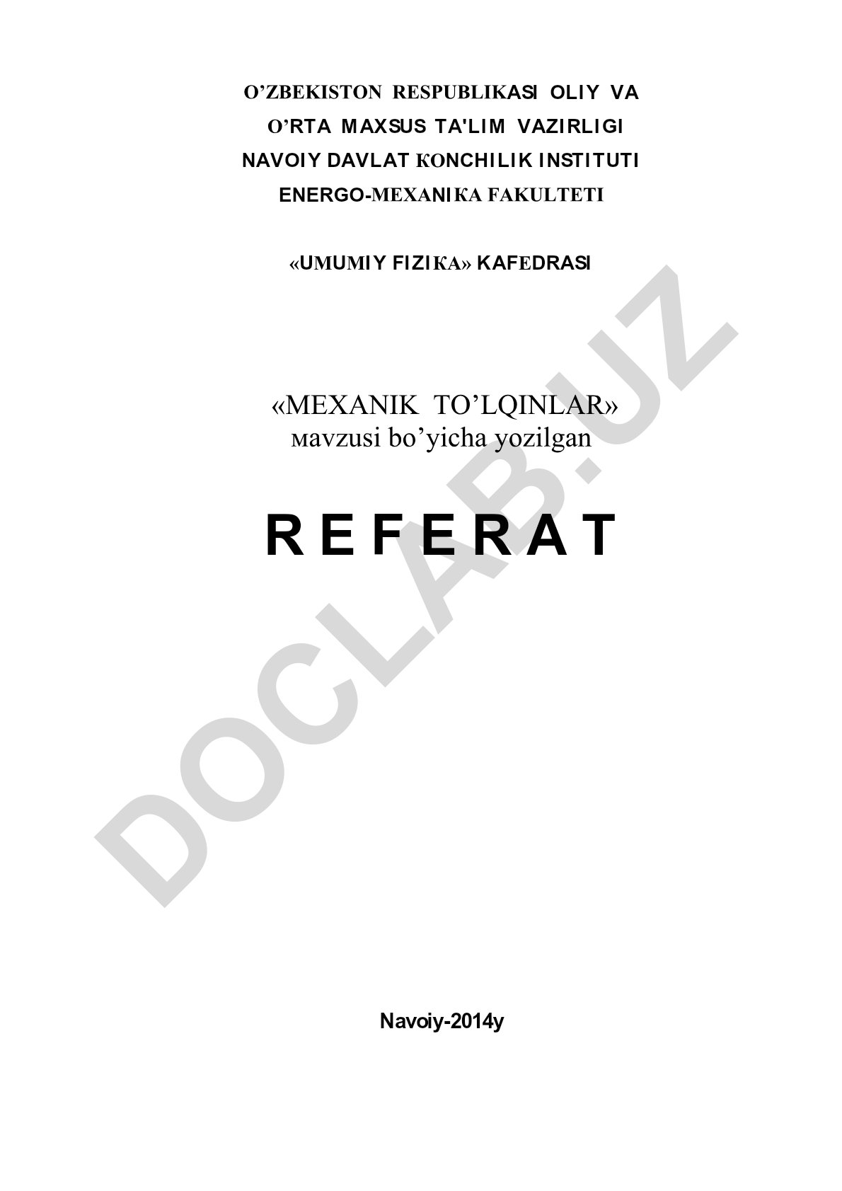 Mexanik to'lqinlar