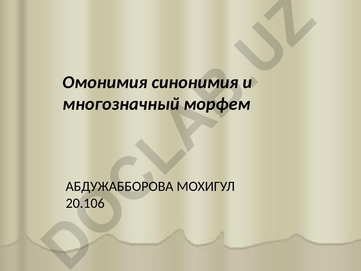 Омонимия, синонимия и многозначность морфем