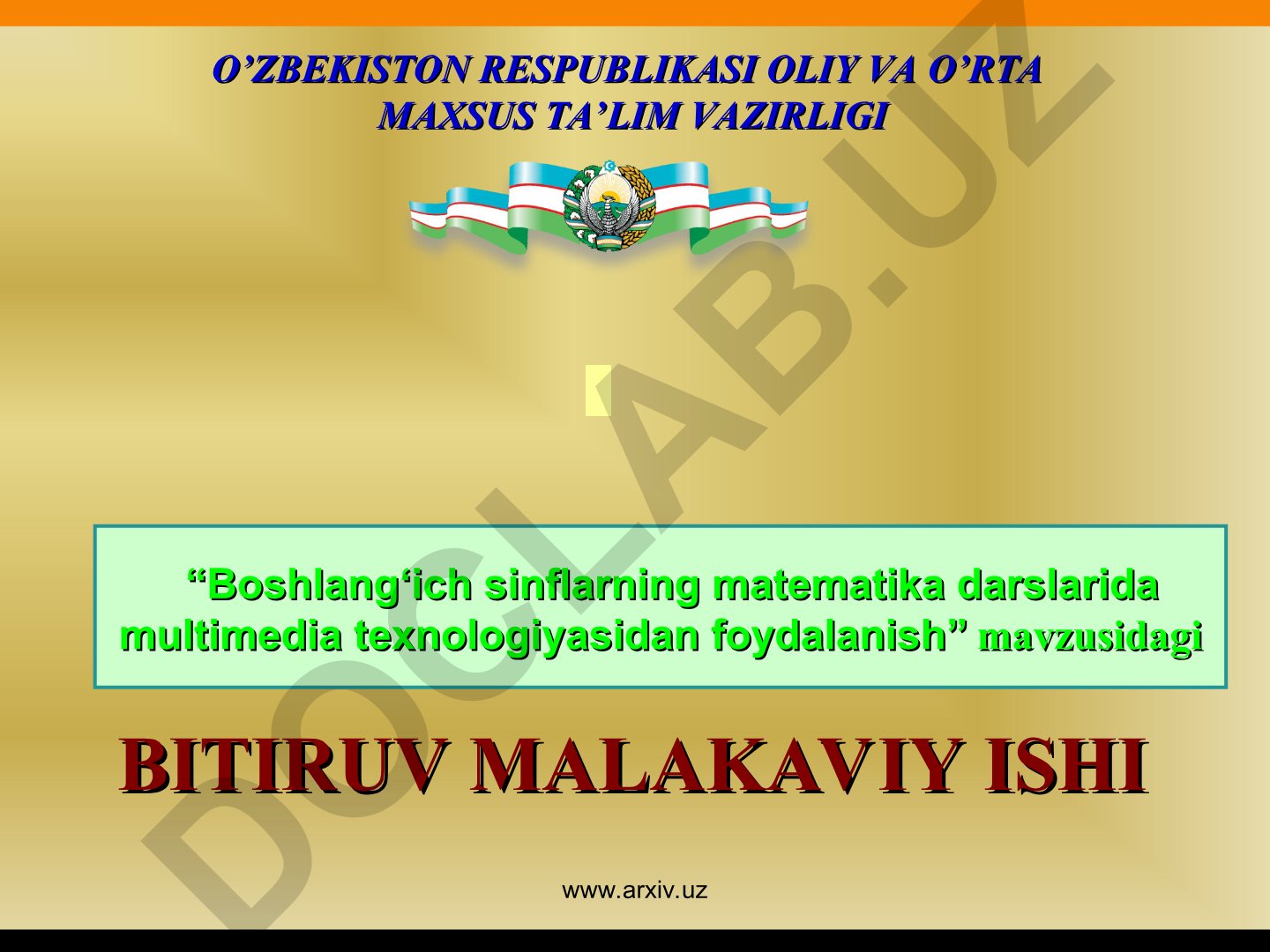 Boshlang‘ich sinflarning matematika darslarida multimedia texnologiyasidan foydalanish