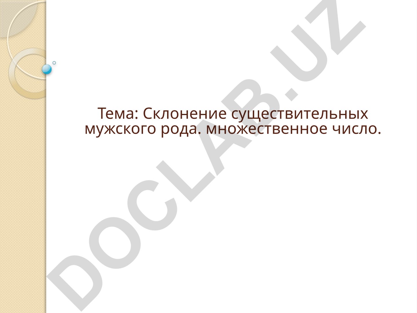 Склонение существительных мужского рода во множественном числе