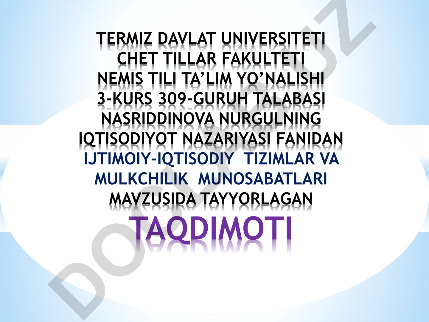 Ijtimoiy-iqtisodiy tizimlar va mulkchilik munosabatlari