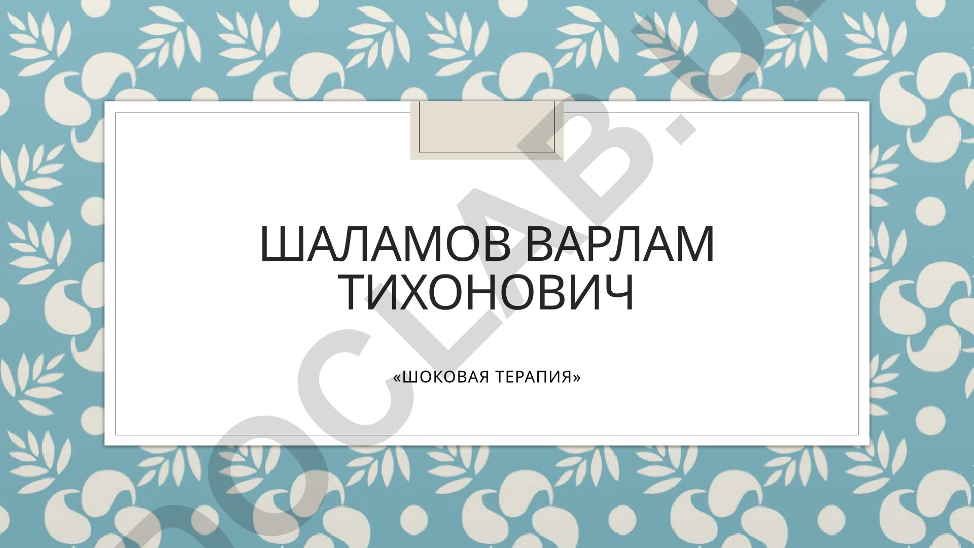 Варлам Шаламов: биография и творческий путь