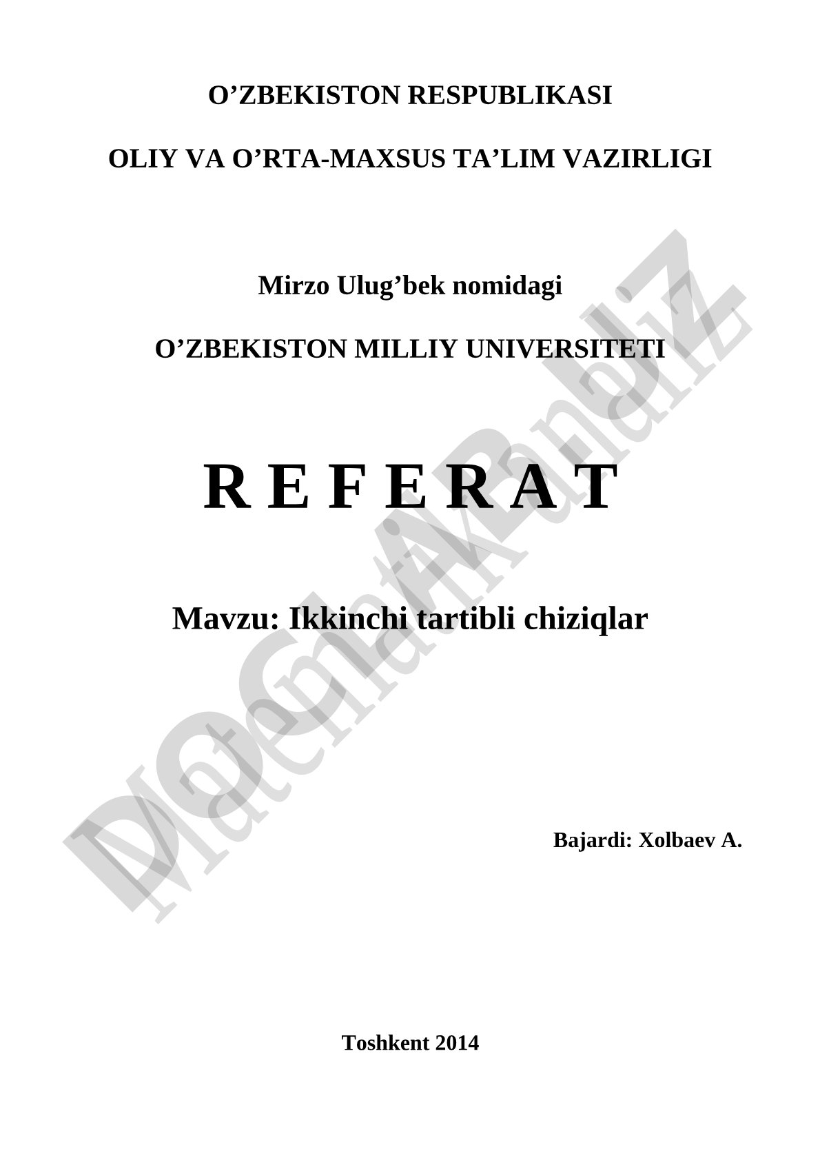 Ikkinchi tartibli chiziqlar