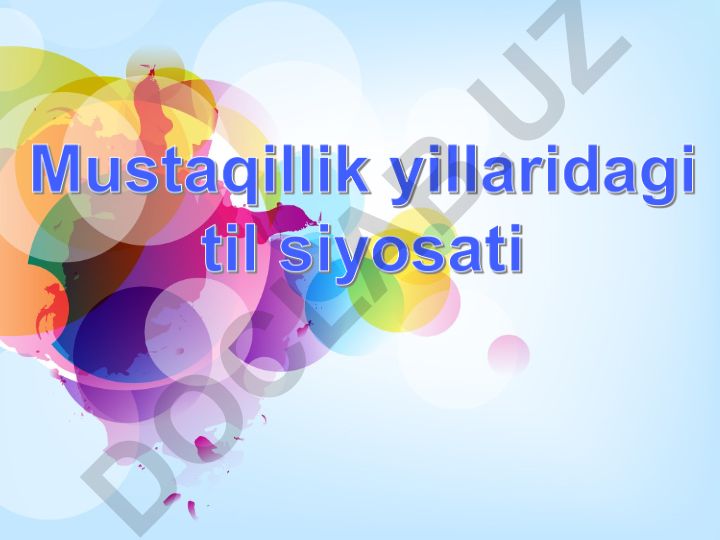 Davlat tili va uning O'zbekistondagi o'rni