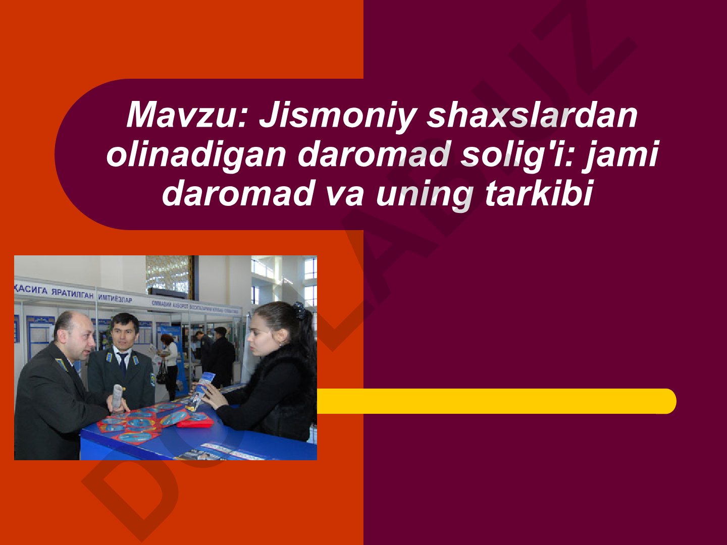 Jismoniy shaxslardan olinadigan daromad solig'i: jami daromad va uning tarkibi